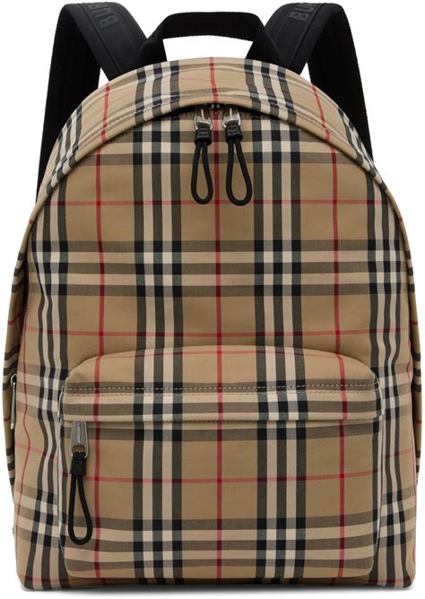 burberry 1973 check link backpack|Check Backpack in Archive beige/briar brown .